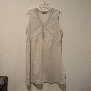 EUC Terzo Millennio Linen cotton Dress Italy beige women large cottage core